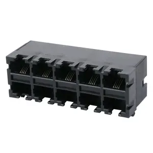 Sans blindage empilé 2x5 10 ports 2C 4C 6C 8C prise modulaire 8P4C RJ45 connecteur