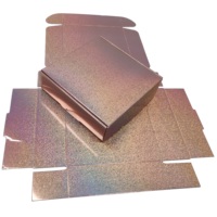 Cajas de Papel para Kits de Labios y Uñas, Colores Iridiscentes con Purpurina Holográfica Oro Rosa, Mini Empaque, MOQ Bajo, Venta al por Mayor