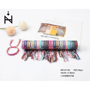 Braccialetto Intrecciato Ziinlife 1,5 Cm con Nappa, Stile Bohémien, Fatto a Mano, Motivo Colorato, Unisex, Braccialetti alla Moda, Regalo - Product Image 1
