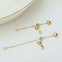 Chaîne de style perles en or 18 carats Au750, accessoires de joaillerie fine, perles, collier, bracelet, chaînes de cheville, chaîne d'extension de finition, fermoir