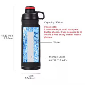 La mejor botella de agua de viaje con compartimento de almacenamiento secreto, botella de agua segura oculta portátil para seguridad personal - Product Image 6