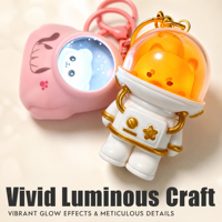 Porte-clés LED miniatures personnalisés lumineux, motifs dessin animé, astronaute, patte de chat, anneaux lumineux, breloques lumineuses pour sacs, cadeaux d'anniversaire pour enfants, vente en gros