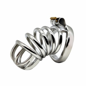 Jaula de Castidad Masculina de Acero Inoxidable Barata, Dispositivo de Bloqueo Plano, Jaula Metálica para Hombre, Juguetes de Bondage SM para Hombre - Product Image 4