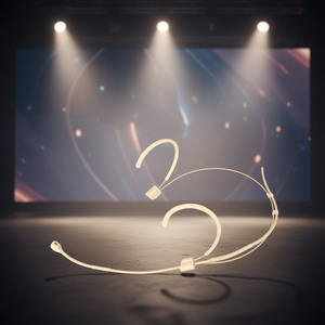 Micrófono de diadema con <span class=keywords><strong>cable</strong></span> de color piel, invisible, diseñado con banda para el cabello y clip de sujeción - Product Image 4