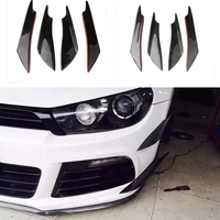 4 pièces Ailerons de spoiler avant universels en fibre de carbone EVO Spoiler Canards de pare-chocs avant universels en fibre de carbone pour voiture