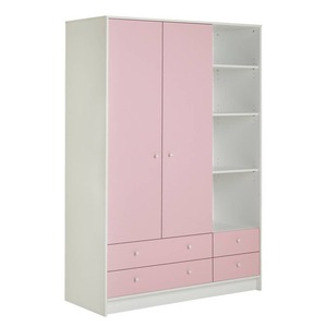 FSC CE EN71 CARB P2 EN 1727 Modern Minimalist  Kids Wardrobe Baby Closet with 2 Door 4 Drawer 4 Compartments for Kid's Room