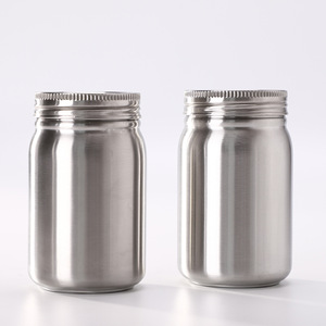 Factory Double Wall Insulated <strong>Tumbler</strong> Metal Travel Mug Stainless Steel Camping <strong>Mason</strong> <strong>Jar</strong> With Straw and Lids - Product Image 4