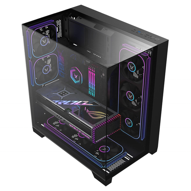 Ruix O11Vision Black Transparent ATX Full Tower Computer Case Aluminum Alloy Compatible Ultra High Quality Gaming PC Case