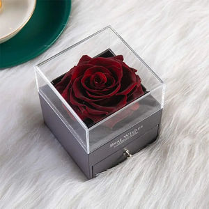 Su misura Logo elegante fiore immortale Infinity Rose con I love ye collana eterno conservato per sempre rosa con portagioie - Product Image 4