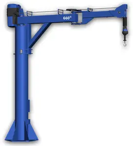 Jib-grúa móvil plegable, brazo Cantilever, giratoria de 125 grados, 250Kg, 270 kg