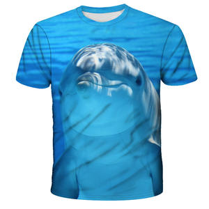 T-Shirt in poliestere Unisex pesce di <span class=keywords><strong>mare</strong></span> manica corta 3d con stampa delfino 3D t-Shirt - Product Image 5