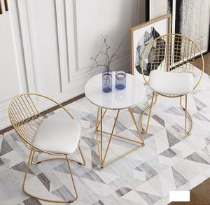 <span class=keywords><strong>Chaise</strong></span> d'appoint nordique en fil métallique, dossier haut, durable, tendance européenne, pour restaurant - Product Image 5