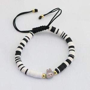 มาคาเม่ปรับ BP1050ได้สำหรับสร้อยข้อมือชุบทอง18K ลายการ์ตูน labubu เสน่ห์น่ารักแผ่นดินโพลิเมอร์สร้อยข้อมือลูกปัดทันสมัย - Product Image 3