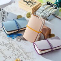 Mini carnet d'aventure en cuir de vache pur à la mode Bloc-notes Mémo Bloc-notes en cuir véritable pour Road-Trip Échantillon gratuit