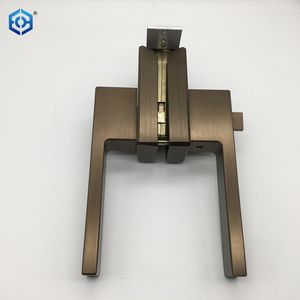 एल्यूमीनियम मिश्र धातु शास्त्रीय ब्रश तिरछे मुंह बहुत संकीर्ण ग्लास दरवाजा लॉक - Product Image 4