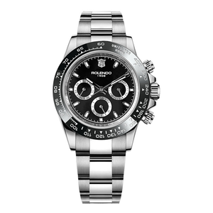 Montre pour homme Master Acier inoxydable Lunette en céramique Mouvement mécanique automatique Cadran noir Fermoir pliant Fabrication de montres - Product Image 1