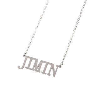 Collares con Nombre en Inglés Grabado <span class=keywords><strong>de</strong></span> KPOP JUNGKOOK <span class=keywords><strong>JIMIN</strong></span> V, Cadena para el Cuello con Nombre <span class=keywords><strong>de</strong></span> JIN J-HOPE RM SUGA TWICE GOT7, Accesorios para el Cuello, Regalos para Fans - Product Image 3