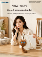 Robot intelligent en peluche éducatif en coton PP doux pour enfants de 5 ans et plus, avec IA 4G WiFi pour l'accompagnement émotionnel et le divertissement
