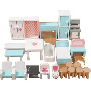COMMIKI卸売木造住宅家具とミニチュアアクセサリーふりロールプレイハウス教育玩具子供用