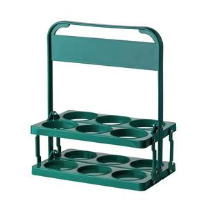 Porte-bouteilles à vin pliable portable, capacité 6 bouteilles, design rectangulaire, style moderne, pour les fêtes - Product Image 5