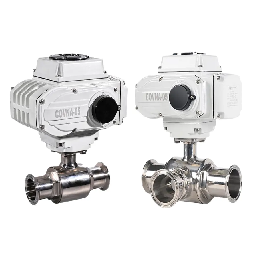 COVNA DN100 4 inch 220V Tri Clamp Connection Food Grade Stainless Steel Electric Motorized Ball Valve Sanitary Ball Valve