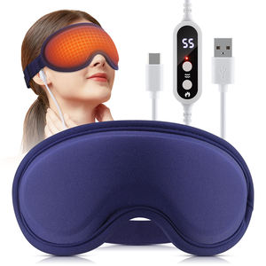 Massageador de Olhos USB Aquecido com Vibração e Máscara de Olhos de Seda com Compressa Quente Reutilizável para Dormir - Product Image 1