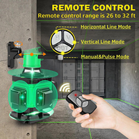 Niveau laser 4D 16 lignes à faisceau vert multifonctionnel industriel et DIY 360 degrés, alimenté par batterie Li-Ion, prêt pour la livraison directe, disponible en stock local UE