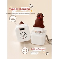 Porte-clés sonore rechargeable en plastique en forme de sceau, jouet électronique créatif à bouton lumineux qui émet des sons en pressant et lâchant