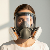 Masque à gaz intégral personnalisé en silicone pour pompiers, résistant aux hautes températures, double filtre, réutilisable et lavable