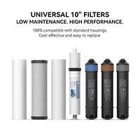 Système RO 75 GPD OEM/ODM, 7 étapes, alcalin et minéral, sous évier, purificateur d'eau intelligent avec réservoir et moniteur TDS
