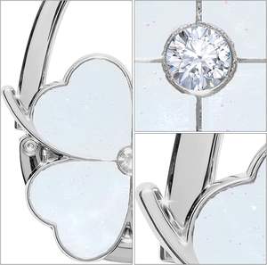 Support de sac de table pliable en aluminium, résistant aux rayures, avec crochet antidérapant en forme de trèfle à quatre feuilles - Product Image 6