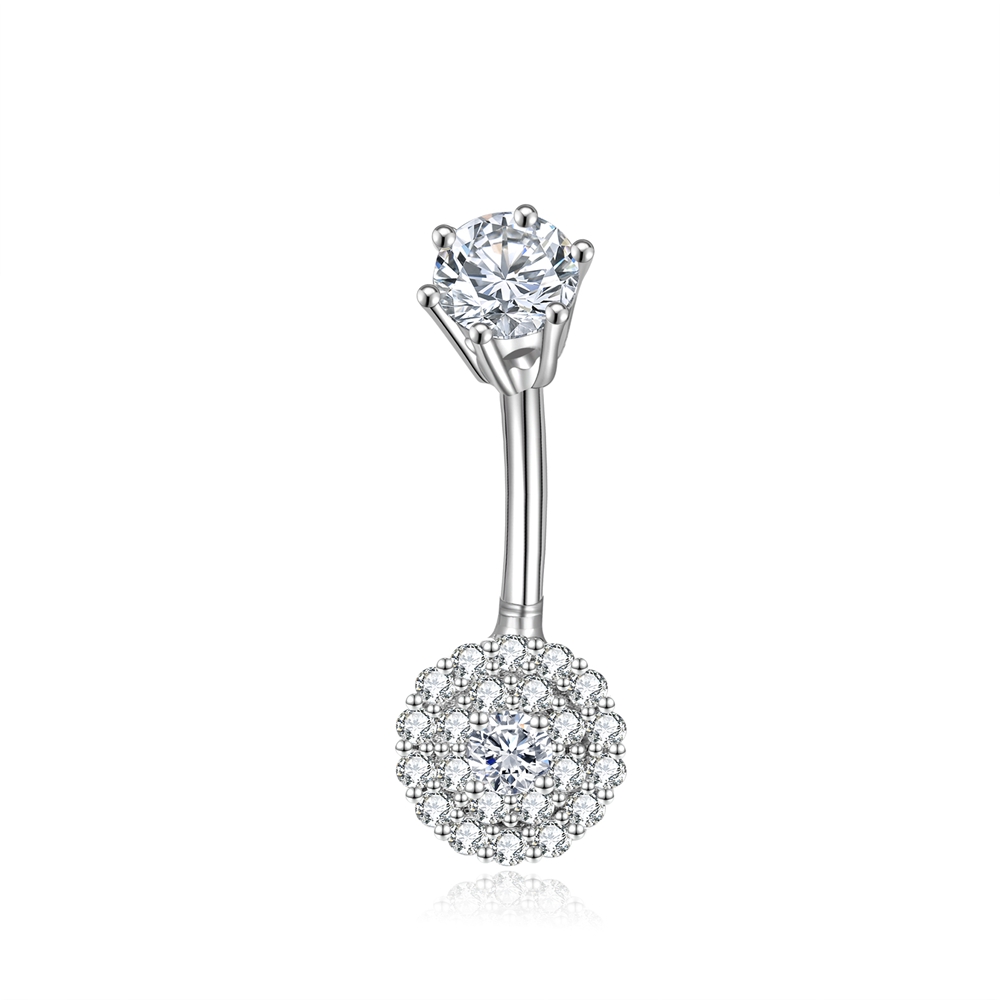 Cristallo di fiori rotondi in argento