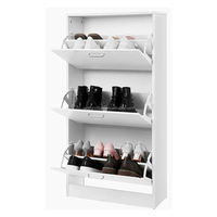Meuble à chaussures blanc en bois, étagère à chaussures en bois pour entrée