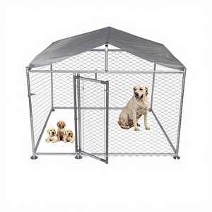 OEM ODM Vente Chaude Grande Niche Extérieure pour Chien, Cage de Jeu pour Animaux, Abri à Porte Unique Verrouillable, Clôture à Crochets en Diamant - Product Image 1