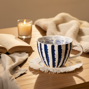 Taza de Cerámica Nórdica Hecha a Mano, <span class=keywords><strong>Irregular</strong></span>, de Gran Capacidad, Resistente a Altas Temperaturas, para Desayuno y Avena, Estilo Vintage Creativo - Product Image 3