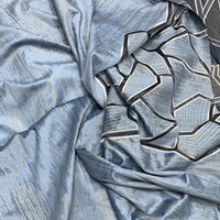 Cortinas Jacquard Personalizadas Aodu, Diseño de Hielo Agrietado Azul Champán, Cortinas con Brillo Metálico, Decoración de Ventanas, Venta al Por Mayor de Fábrica