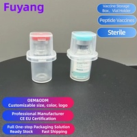 Boîte de rangement en plastique PP transparente stérile de 3 ml, 1 pièce, personnalisée, pour vaccins, avec impression UV, petit support pour flacons, vente en gros