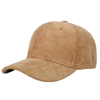 Casquette de baseball vintage en velours côtelé de coton, design personnalisé sublimé, 6 panneaux, style papa, sportive et formelle, avec boucle argentée en cuivre