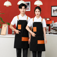 Tablier de travail en toile sans manches, imperméable et durable, avec logo personnalisable pour le personnel des cafés, salons de thé et restaurants