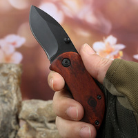 Couteau de poche miniature Bochen en acier inoxydable 3Cr13 avec manche en bois, couteau pliant tactique pour le camping en plein air, couteau à fruits