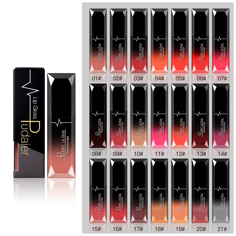 Chine Usine Vente Femme 21 Couleur Durable Mat Non Taché Coupe Non - Fading Lip Gloss