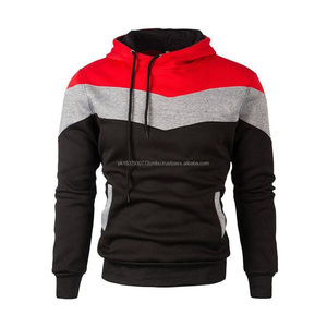 Sweat à capuche en polaire 100% coton de haute qualité pour homme, vêtements unis, blanc, grande poche, ensembles avec étiquettes et logo - Product Image 3