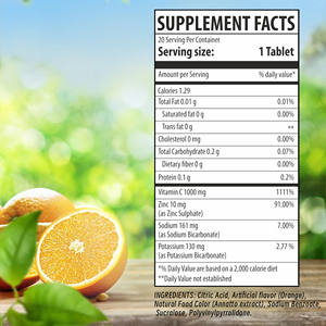 Comprimés effervescents de vitamine C et de zinc OEM ODM, favorisent la santé de la peau, protection antioxydante, renforcent l'immunité, complément alimentaire - Product Image 2