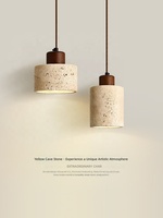 Lampe suspendue de chevet style Wabi-sabi, luminaire vintage en pierre de grotte jaune, suspension décorative moderne et minimaliste pour chambre et bureau