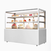 Luxueux verre épissé gâteau boulangerie refroidisseur d'air réfrigérateur sans cadre vitrine refroidisseur réfrigérateur