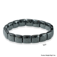 Bracelet extensible pour homme en hématite noire facettée, perles de pierres précieuses naturelles, vente en gros d'usine, haute qualité