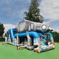 Bâche commerciale en PVC étoile géante longue double voie videur gonflable toboggan sec saut maison guerres parcours d'obstacles