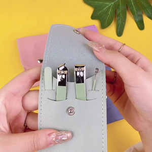 Bộ dụng cụ làm móng mini chuyên nghiệp 4 món bằng thép không gỉ, bán chạy năm 2025, dành cho người mới bắt đầu, kèm hộp da - Product Image 2