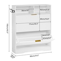 Armoire à chaussures cannelée en gros, meuble à chaussures avec panneau cannelé pour l'organisation des chaussures, armoire de rangement à chaussures cannelée