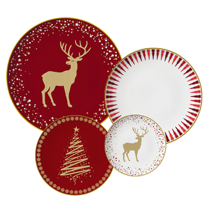 Ensemble de vaisselle en porcelaine fine Golden Rim <span class=keywords><strong>assiette</strong></span> à soupe de style vintage Design de luxe pour les mariages à la maison paquet de chargeurs de noël - Product Image 5